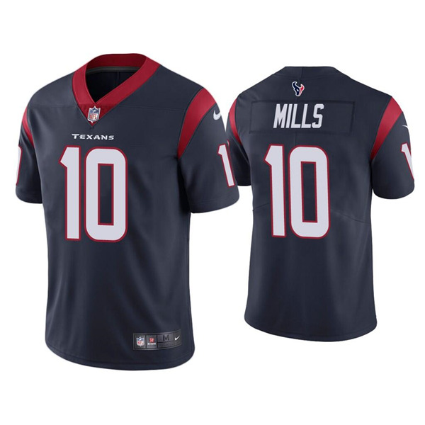 Houston Texans #10 Davis Mills Navy Vapor Untouchable Limited Stitched Jersey - Zenithce