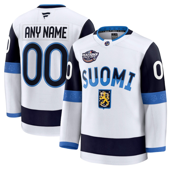 Finland Custom White 2025 4 Nations Face-Off Premium Stitched Jersey - Zenithce