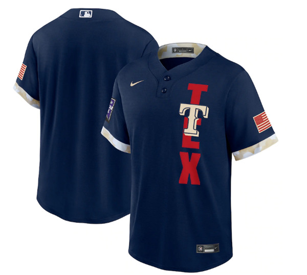 Texas Rangers Blank 2021 Navy All-Star Cool Base Stitched Jersey - Zenithce