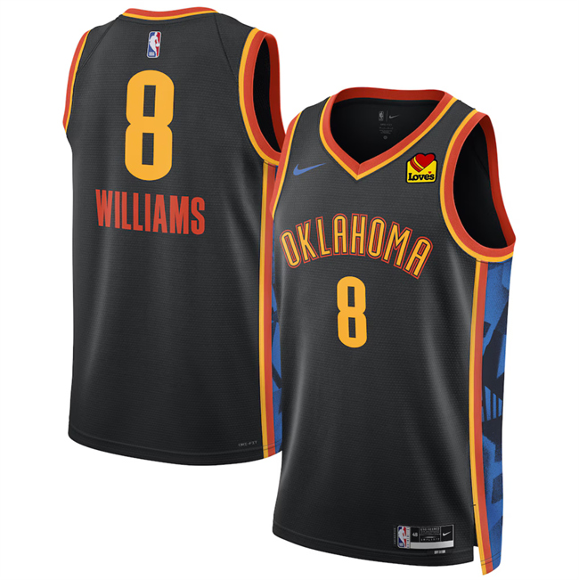 Oklahoma City Thunder #8 Jalen Williams Black 2024-25 City Edition Stitched Jersey - Zenithce