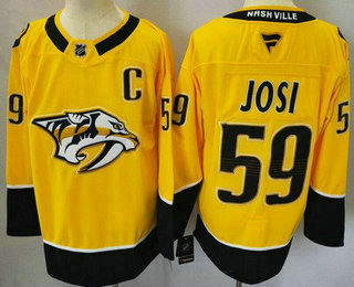 Nashville Predators #59 Roman Josi Yellow Authentic Jersey - Zenithce