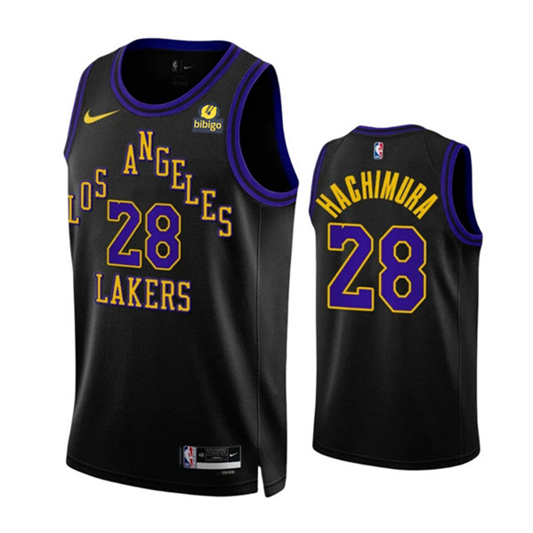 Los Angeles Lakers #28 Rui Hachimura Black 2023-24 City Edition Stitched Jersey - Zenithce