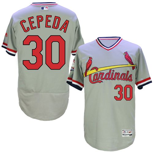 Cardinals #30 Orlando Cepeda Grey Flexbase Authentic Collection Cooperstown Stitched Jersey - Zenithce