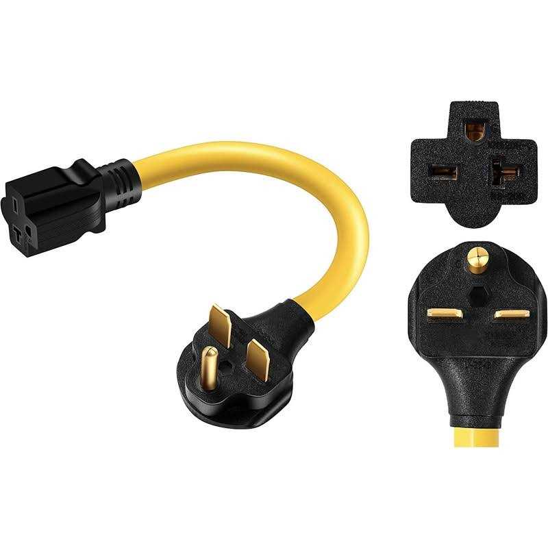 ONETAK NEMA 5-15P to 10-30R 120V 15 Amp 3 Prong Male Plug to 3 Prong Female Receptacle Dryer Welder Power Cord Adapter - Zenithce