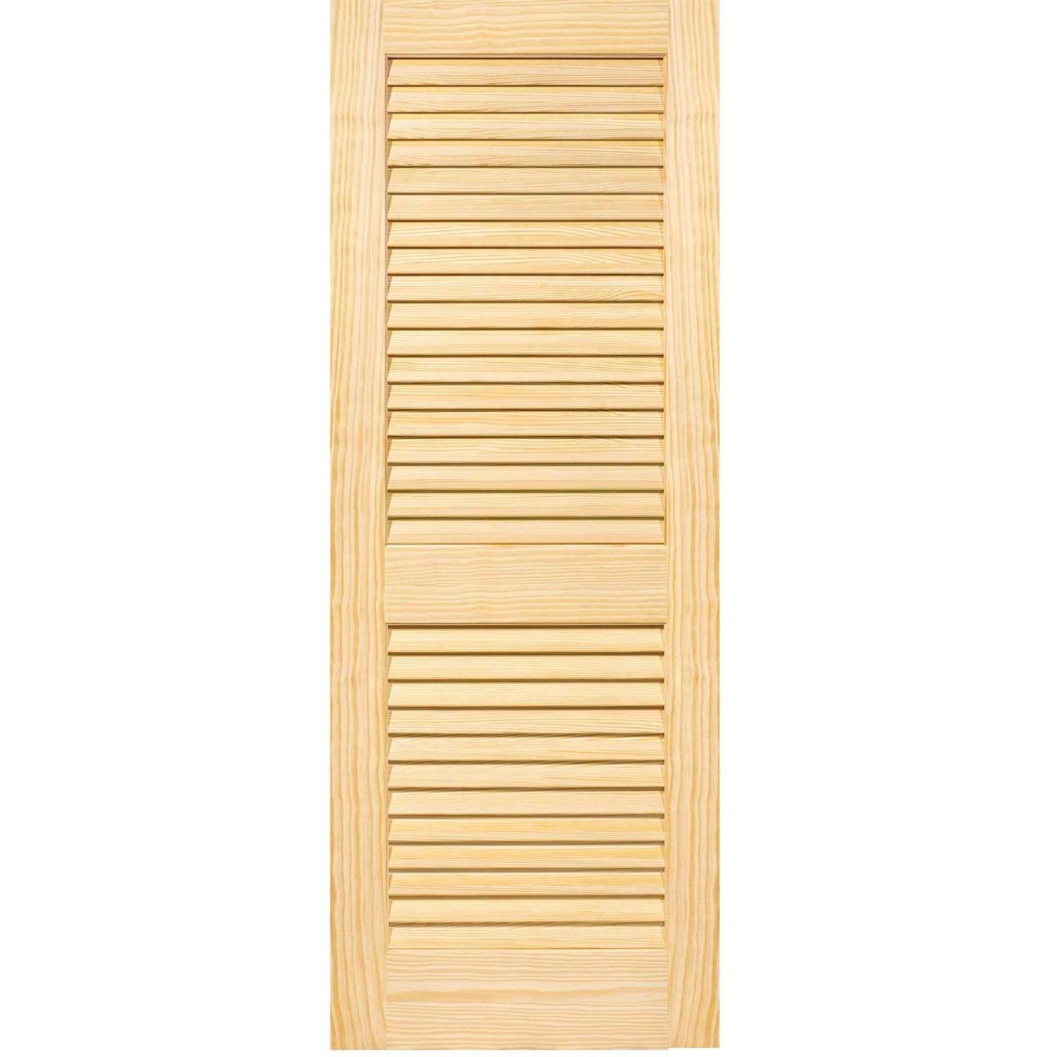 Kimberly Bay Louvered Solid Wood Primed Standard Door - Zenithce