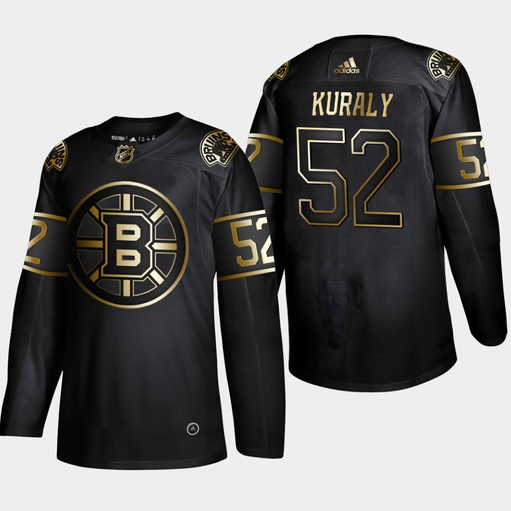 Boston Bruins #52 Sean Kuraly Black Golden Edition Stitched Jersey - Zenithce
