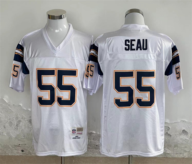 Los Angeles Chargers #55 Junior Seau White Throwback Stitched Jersey - Zenithce