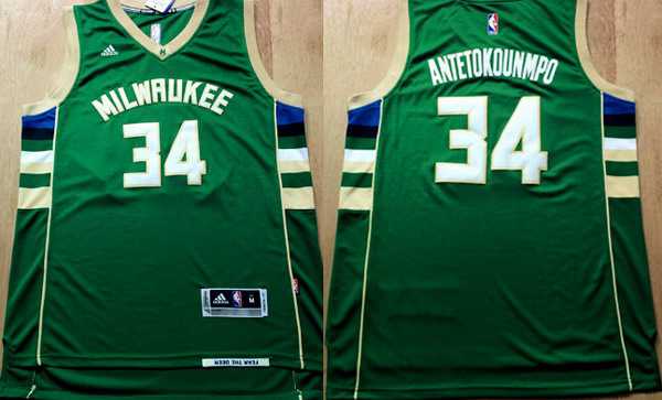 Milwaukee Bucks #34 Giannis Antetokounmpo Revolution 30 Swingman 2015 New Green Jersey - Zenithce