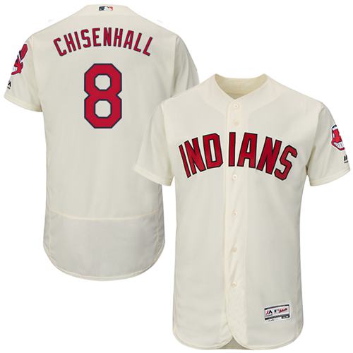 Indians #8 Lonnie Chisenhall Cream Flexbase Authentic Collection Stitched Jersey - Zenithce