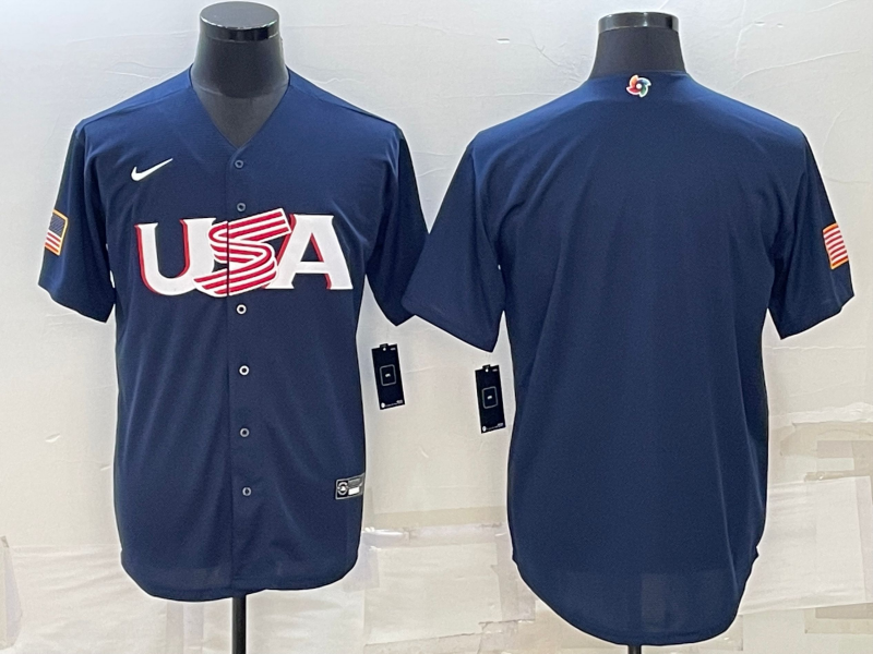 USA Blank 2023 Navy World Classic Stitched Jersey - Zenithce