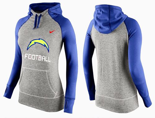 Women's Nike San Diego Chargers Performance Hoodie Grey   Blue_1 - Zenithce