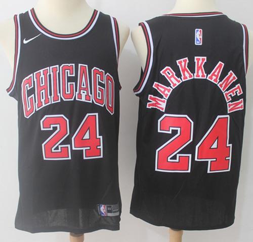 Chicago Bulls #24 Lauri Markkanen Black Swingman Jersey - Zenithce