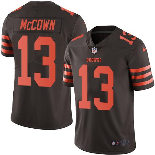 Browns #13 Josh McCown Brown Stitched Limited Rush Nike Jersey - Zenithce