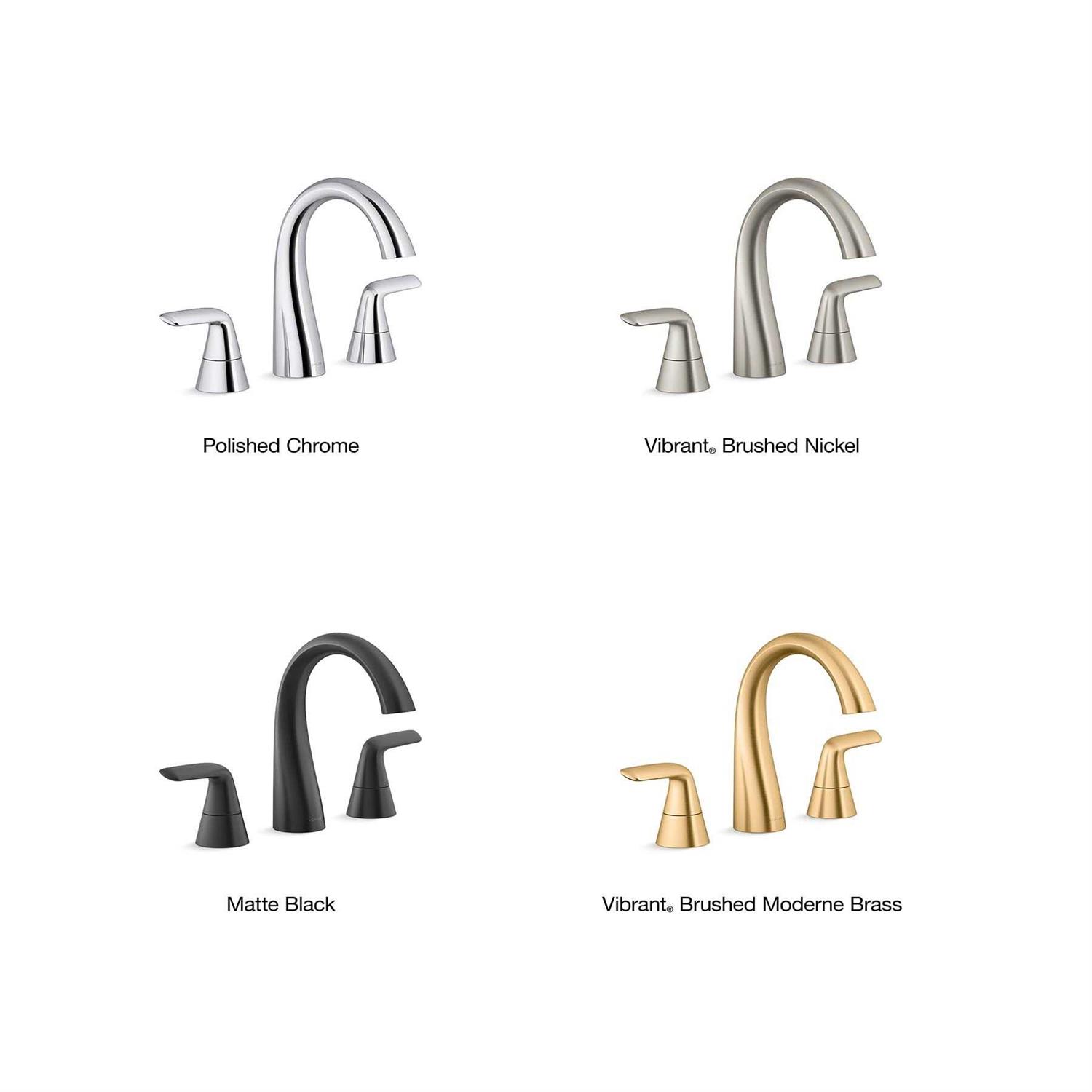 KOHLER Avail Vibrant Brushed Moderne Brass 4-in centerset 2-handle WaterSense Bathroom Sink Faucet with Drain - Zenithce