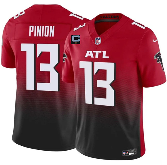 Atlanta Falcons #13 Bradley Pinion Red Black 2025 F.U.S.E With 1-Star C Patch Vapor Untouchable Limited Stitched Jersey - Zenithce