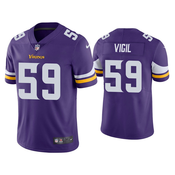 Minnesota Vikings #59 Nick Vigil Purple Vapor Untouchable Limited Stitched Jersey - Zenithce