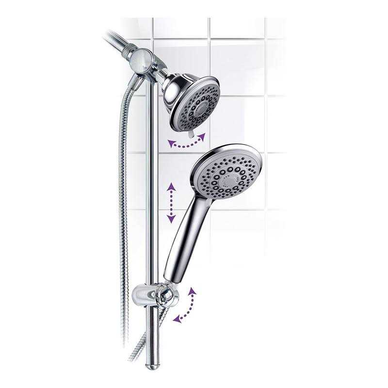Hotelspa Insta mount Stainless Steel Height/Angle Adjustable Shower Slide Bar - Zenithce