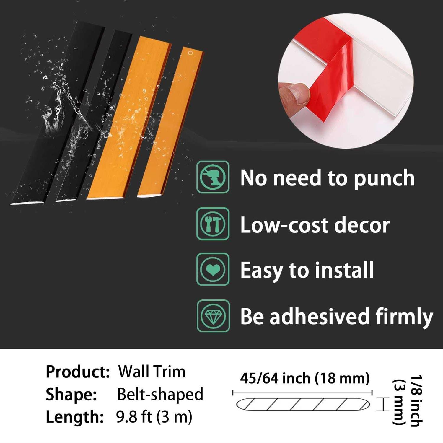 Peel and Stick Molding & Wall Trim for Floor, Mirror, Wardrobe and Cabinet - Zenithce