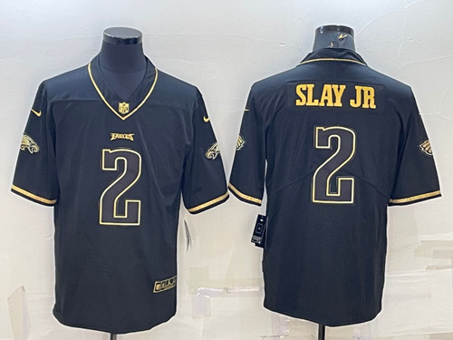 Philadelphia Eagles #2 Darius Slay JR Black Gold Vapor Untouchable Limited Stitched Jersey - Zenithce
