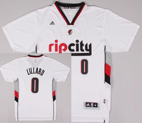 Portland Trail Blazers #0 Damian Lillard Rip City Revolution 30 Swingman 2014 New White Short-Sleeved Jersey - Zenithce