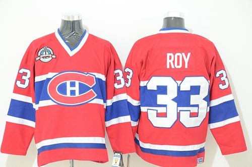 Canadiens #33 Patrick Roy Red CCM Throwback Stitched Jersey - Zenithce