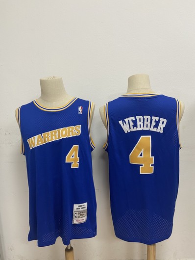Golden State Warriors #4 Chris Webber Blue 1990-94 Hardwood Classics Mesh Jersey - Zenithce