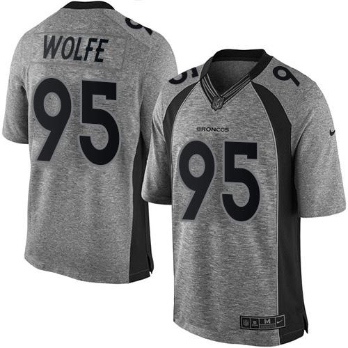 Broncos #95 Derek Wolfe Gray Stitched Limited Gridiron Gray Nike Jersey - Zenithce
