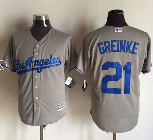 Dodgers #21 Zack Greinke Grey New Cool Base Stitched Jersey - Zenithce