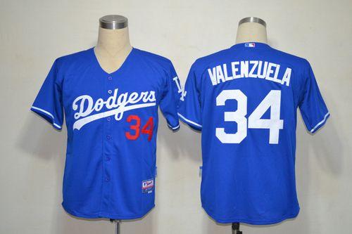 Dodgers #34 Fernando Valenzuela Blue Cool Base Stitched Jersey - Zenithce