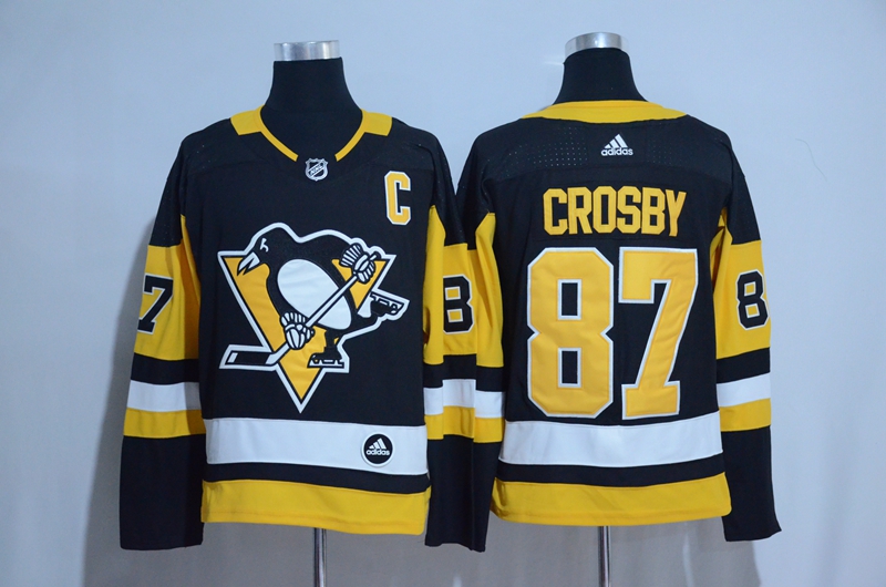 Pittsburgh Penguins #87 Sidney Crosby Adidas Black Road Authentic Stitched Jersey - Zenithce