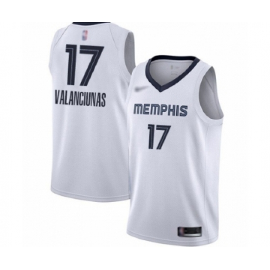 Memphis Grizzlies #17 Jonas Valanciunas Authentic White Finished Jersey - Association Edition - Zenithce