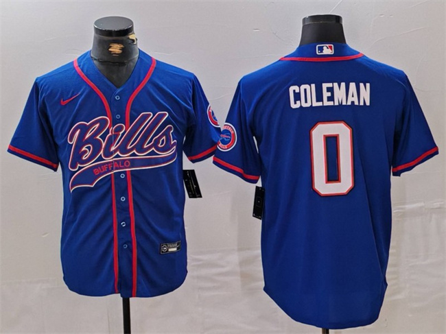 Buffalo Bills #0 Keon Coleman Blue With Patch Cool Base Stitched Jersey - Zenithce