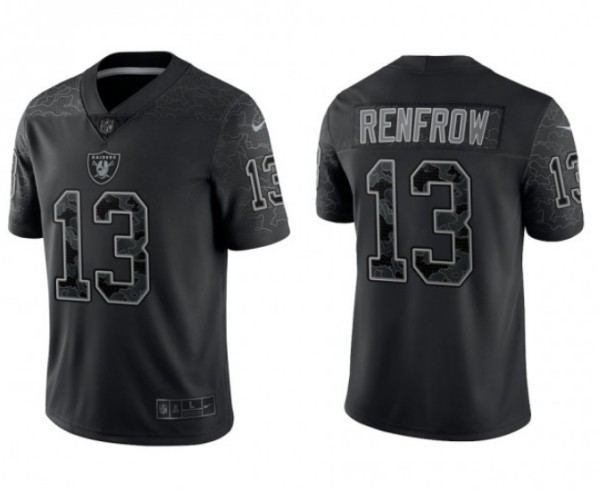 Las Vegas Raiders #13 Hunter Renfrow Black Reflective Limited Stitched Football Jersey - Zenithce