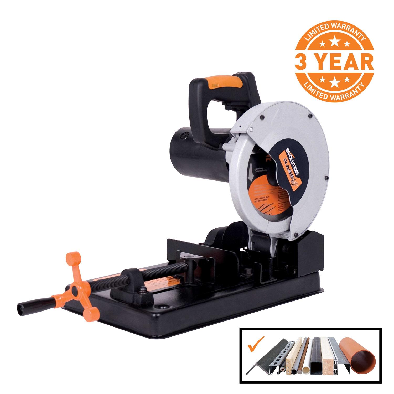 Evolution Power Tools R185CCSX 15 Amp 7-1/4 in. Circular Track Saw Kit with 40 in. Track, Electric Brake and Multi-Material Blade - Zenithce