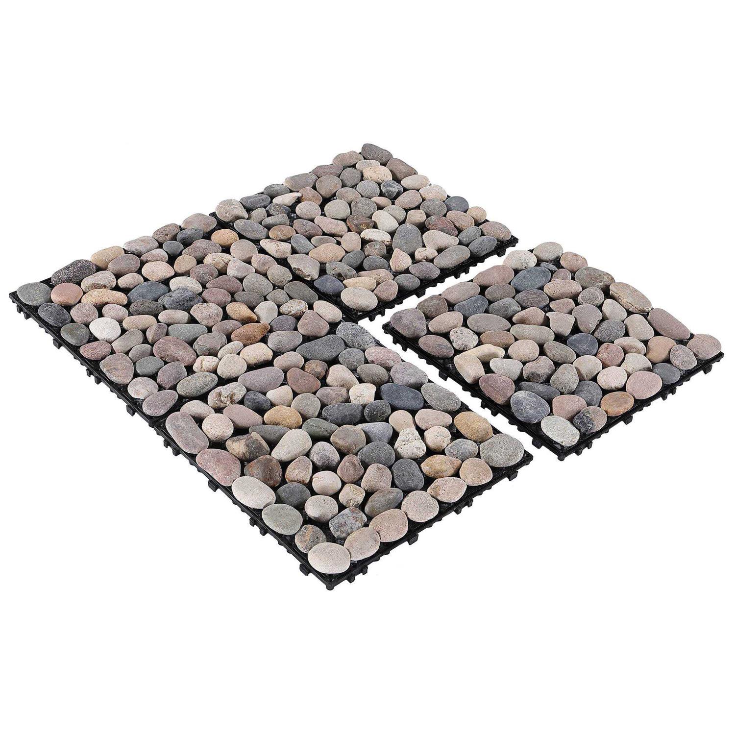 PURE ERA 1 ft. x 1 ft. Natural Real Stone Interlocking Indoor Outdoor Floor Deck Tiles - Zenithce