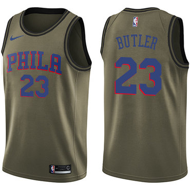 76ers #23 Jimmy Butler Green Swingman Salute to Service Jersey - Zenithce