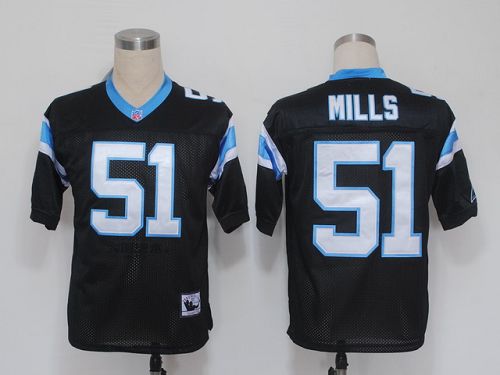 Mitchell And Ness Panthers #51 Sam Mills Black Stitched Jersey - Zenithce