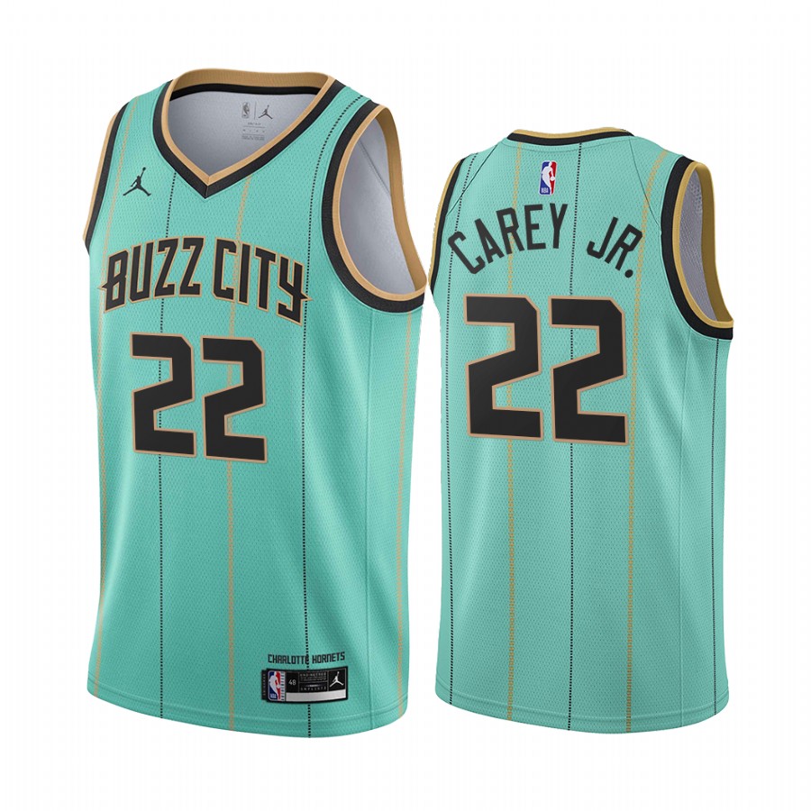 Hornets #22 Vernon Carey Jr. Mint Green Swingman 2020-21 City Edition Jersey - Zenithce