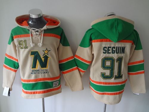 Stars #91 Tyler Seguin Cream Sawyer Hooded Sweatshirt Stitched Jersey - Zenithce