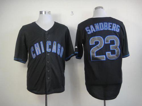 Cubs #23 Ryne Sandberg Black Fashion Stitched Jersey - Zenithce