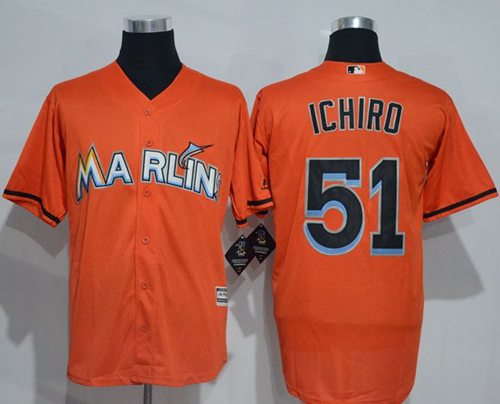 Marlins #51 Ichiro Suzuki Orange New Cool Base Stitched Jersey - Zenithce