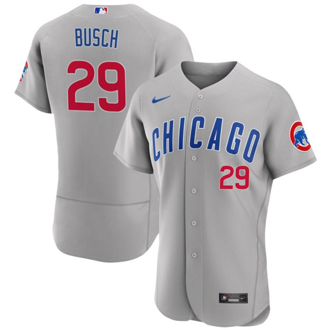Chicago Cubs #29 Michael Busch Gray Flex Base Stitched Jersey - Zenithce