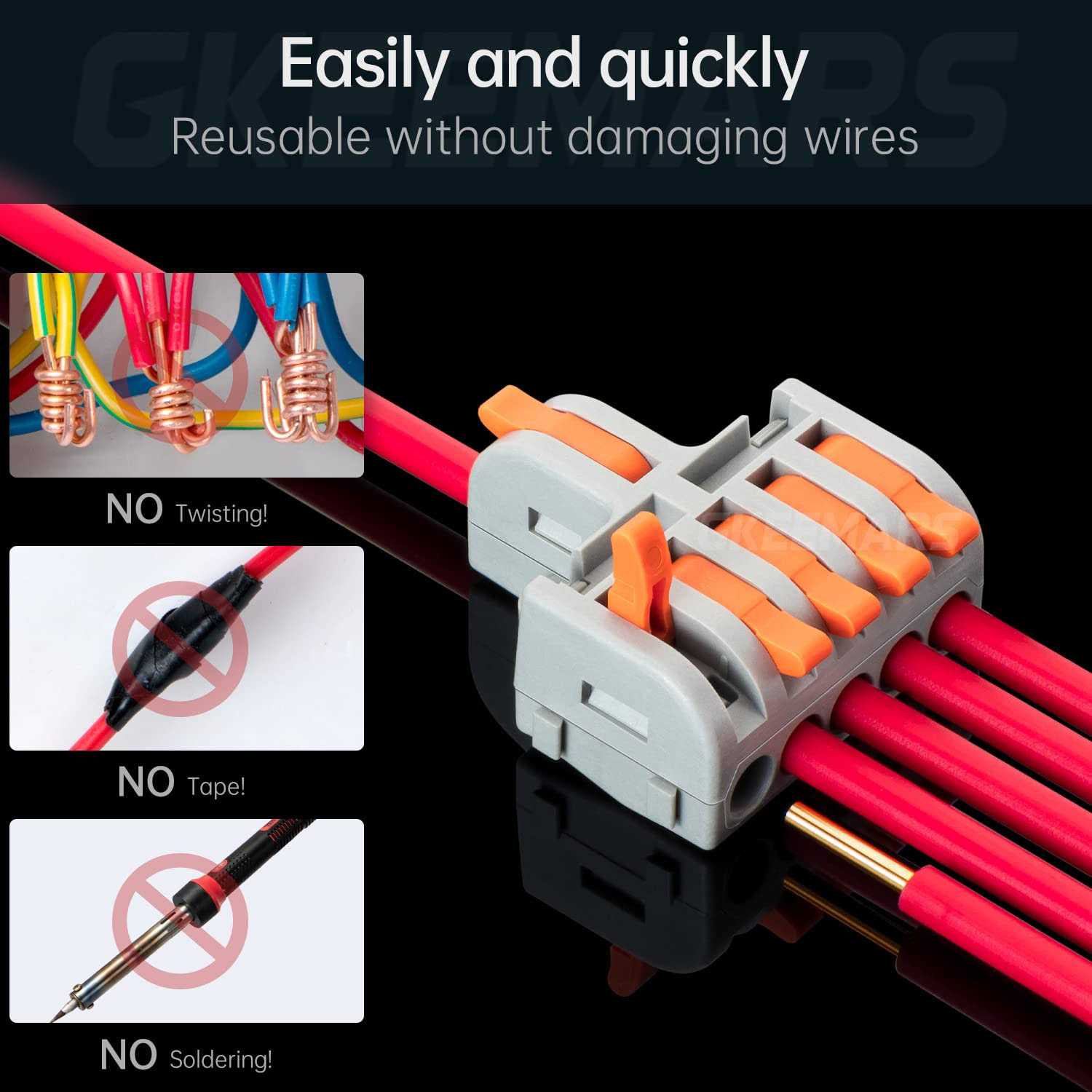 GKEEMARS 10 Pcs Lever Connectors Quick Wiring Cable Connector Push-in Conductor Terminal Block - Zenithce
