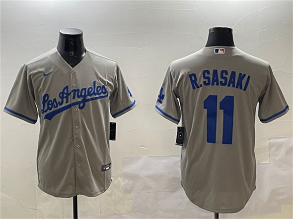 Los Angeles Dodgers #11 Roki Sasaki Gray Cool Base Stitched Jersey - Zenithce