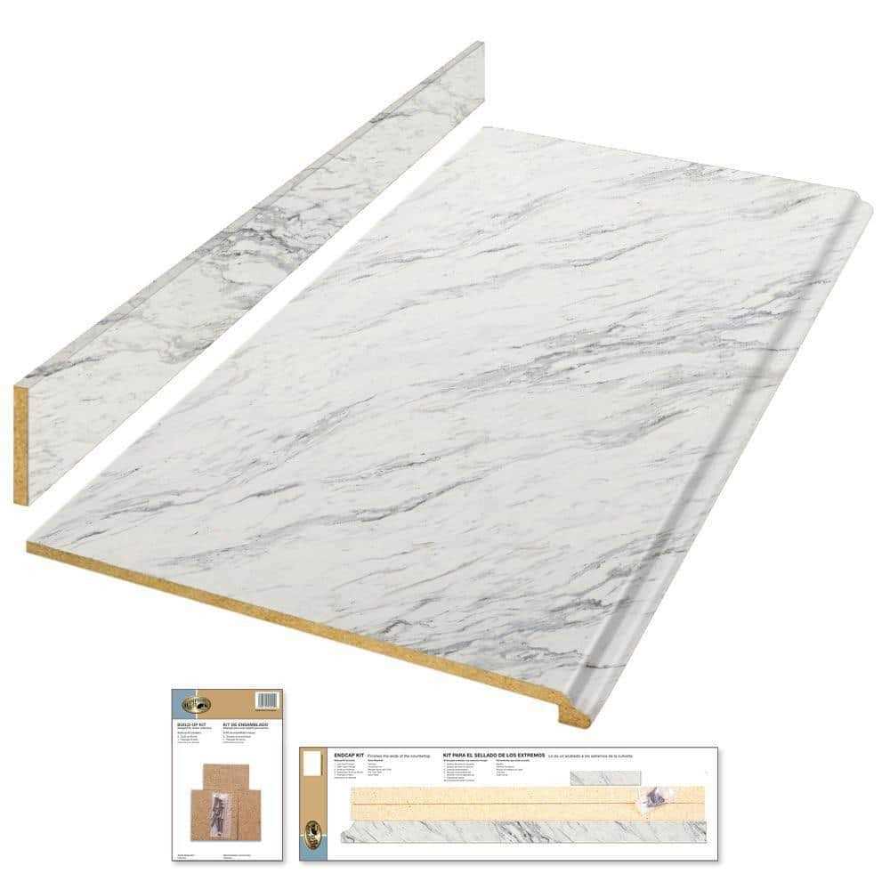 Hampton Bay 8 ft Laminate Countertop Kit Eased Edge Ice - Zenithce