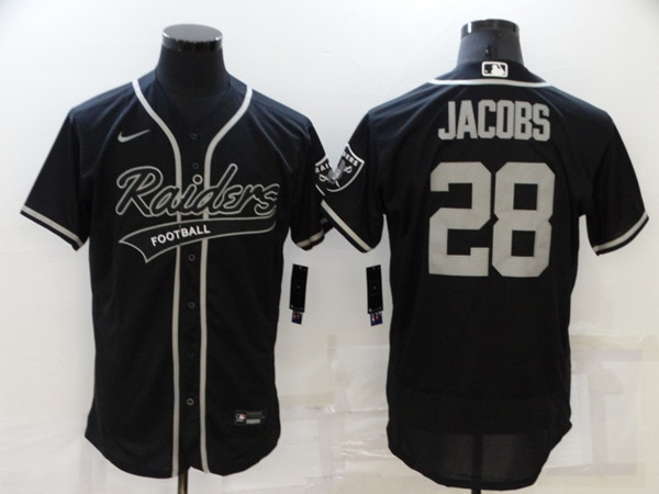 Las Vegas Raiders #28 Josh Jacobs Black Flex Base Stitched Jersey - Zenithce