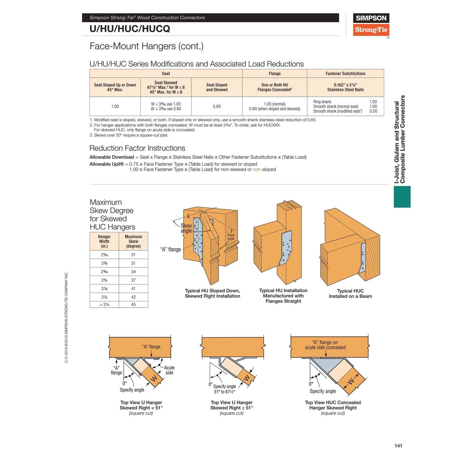 Simpson Strong-Tie HUC210-3 Galvanized Face-Mount Concealed Joist Hanger for Triple 2×10 - Zenithce