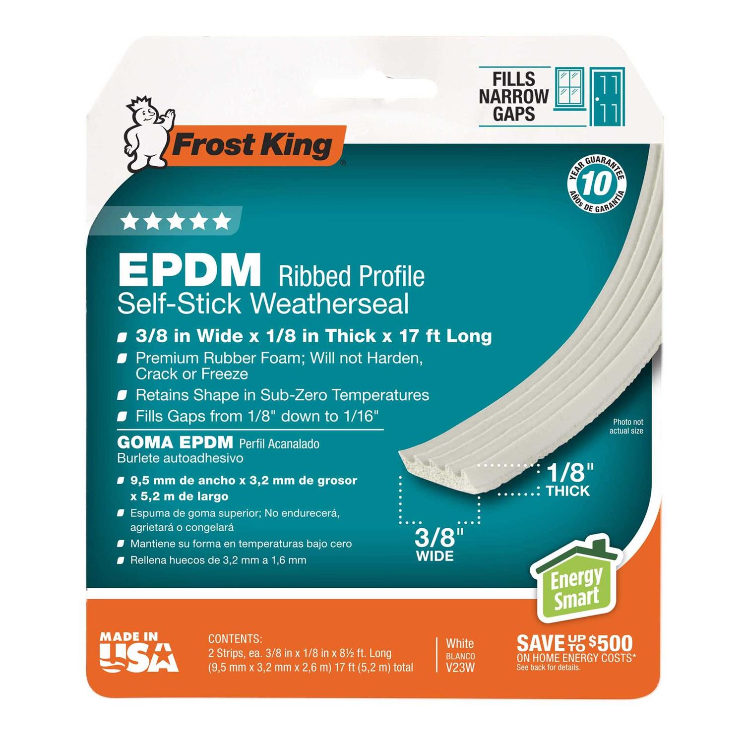 Frost King EPDM Rubber Weatherseal 17 ft - Zenithce