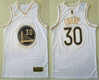 Golden State Warriors #30 Stephen Curry White Golden Swingman Stitched Jersey - Zenithce