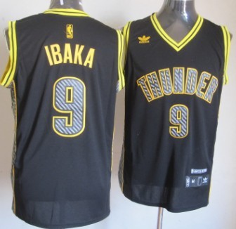 Oklahoma City Thunder #9 Serge Ibaka Black Electricity Fashion Jersey - Zenithce